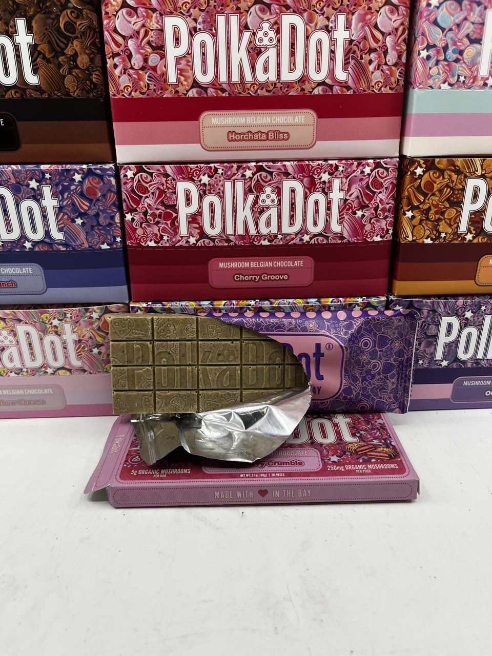 polka dot chocolate bar