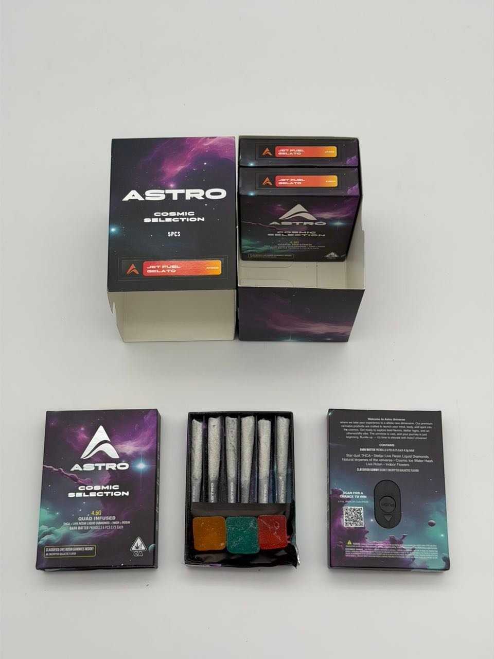 astro pre rolls + gummies